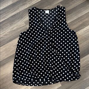 Kaileigh Black and White Polka Dot Blouse